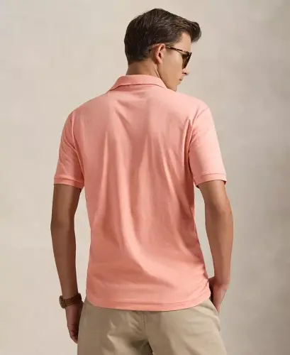 Men's Custom Slim Fit Soft Cotton Polo Shirt - Soft Orange Heather - 4