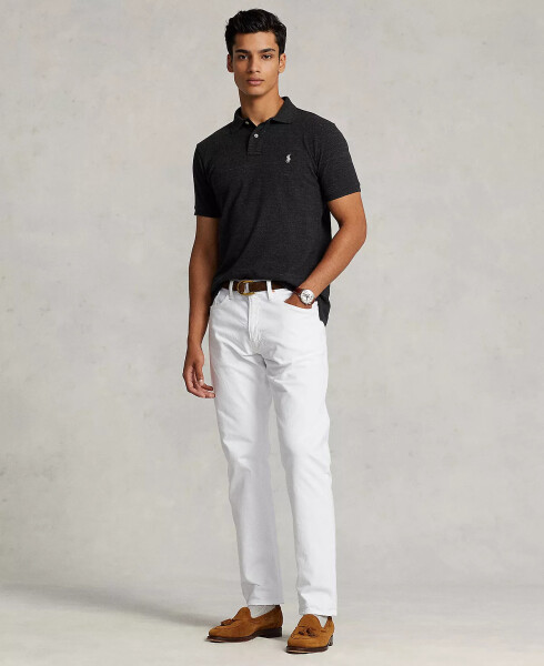 Erkek Özel Slim Fit File Polo Siyah Marl Desenli - 2