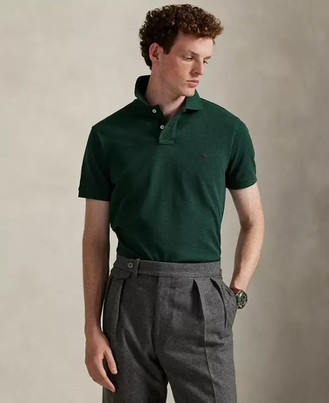 Erkek Özel Slim-Fit File Polo Tişört - İskoç Çamı Kırçıllı - POLO RALPH LAUREN