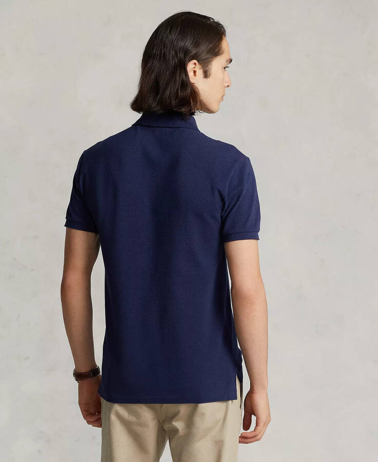 Erkek Özel Slim Fit Örgülü Polo Gömlek Newport Navy - 5