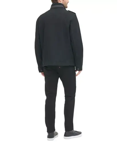 Men's Cotton Zip-Front Jacket - Black - 5