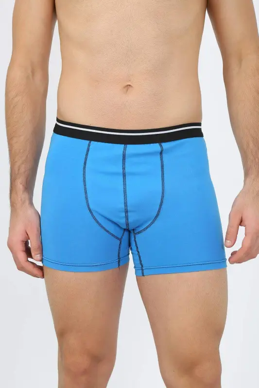 Erkek Pamuk Likralı Boxer Mavi 40133 - 2