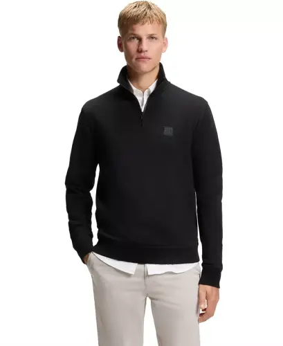 Men's Cotton-Terry Regular-Fit Sweatshirt - Black - 1