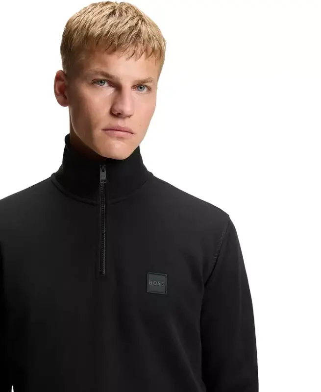 Men's Cotton-Terry Regular-Fit Sweatshirt - Black - 5