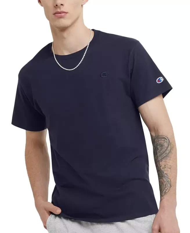 Men's Cotton Jersey T-Shirt - Navy - 1