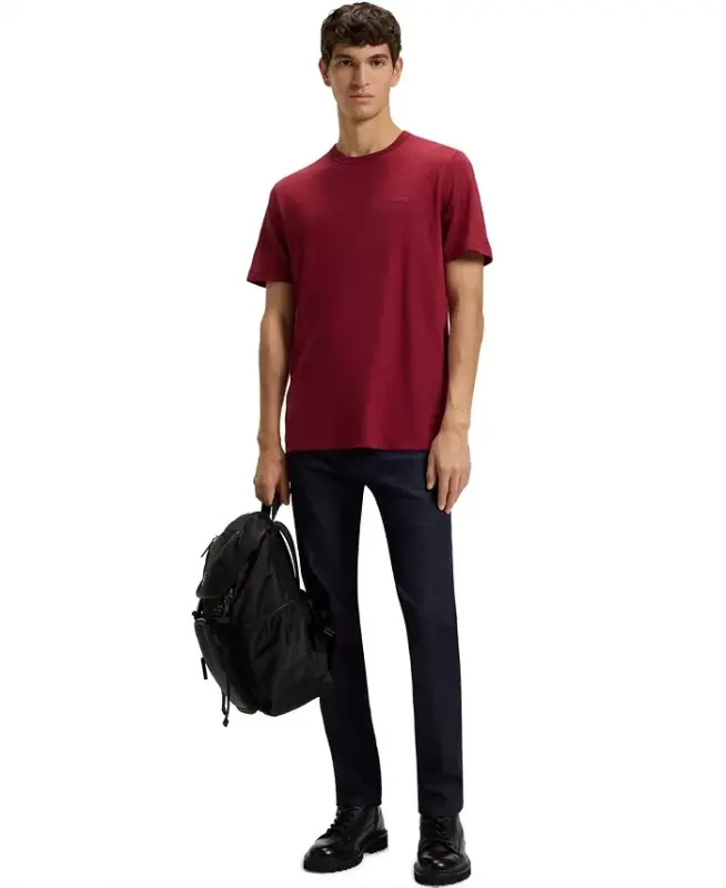 Men's Cotton-Jersey Regular-Fit T-Shirt - Medium Red - 8