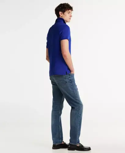 Men's Cotton Classic-Fit 1985 Polo Shirts - Wedge Blue - 4