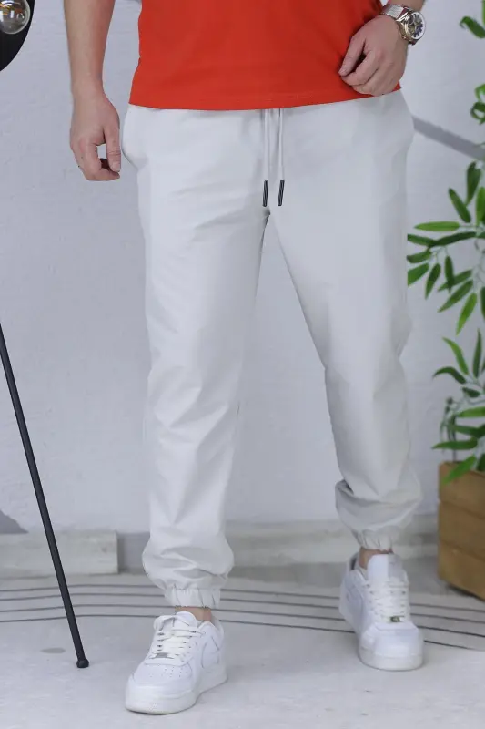 Erkek Paraşüt Jogger Pantolon11-Gri - 4