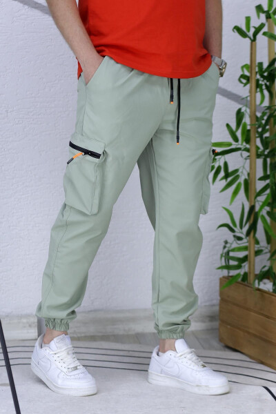 Erkek Paraşüt Kumaş Kargo Jogger Pantolon - 3