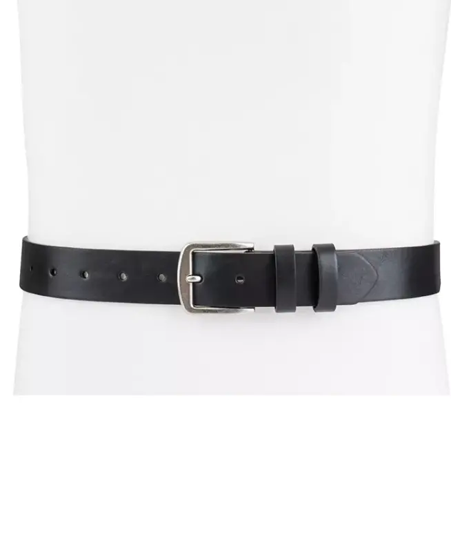 Men's Burnished-Edge Belt, Created for Modazone - Black - 5