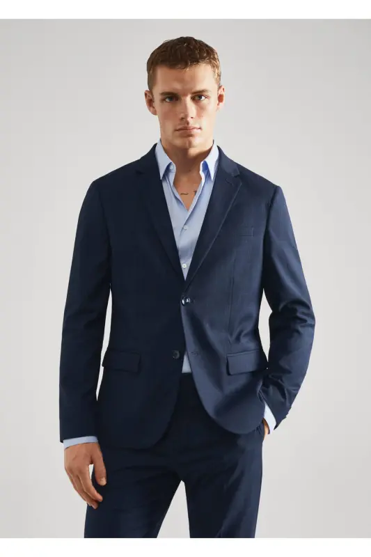 Erkek Parlak Mavi Ceket-Parlak Mavi - 2