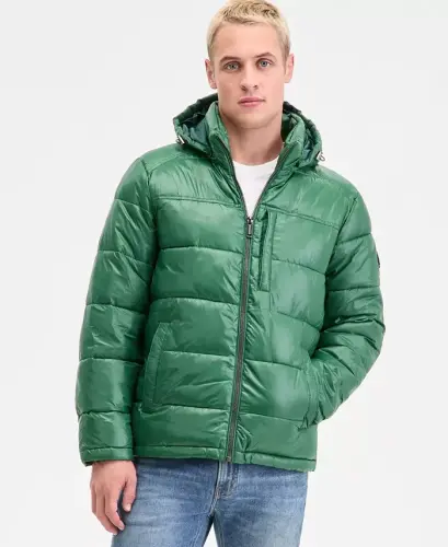 Men's Puffer Jacket - Moss Green 