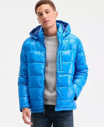 Men's Shine Puffer Jacket-True Blue 