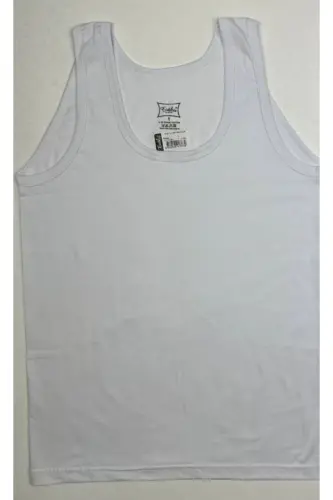 Erkek Penye Atlet Beyaz Klasik-6 Adet-Beyaz - 5