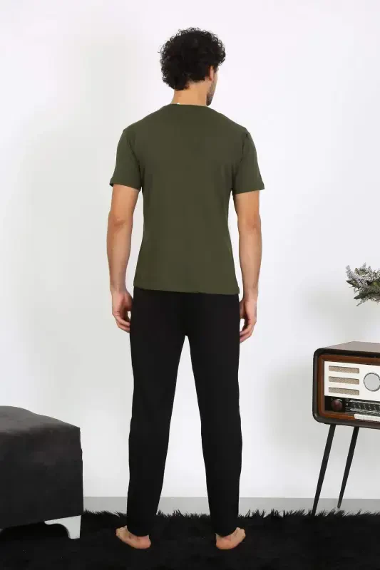 Erkek Penye Haki 3'lü Pijama Takımı 6848 - 12