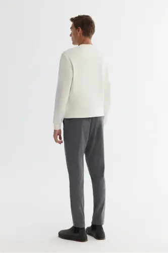 Erkek Petrol Mavi Klasik Bel Kalın Fitilli Kadife Chino Relaxed Fit Pantolon A42Y3017 - Petrol Mavi - 4
