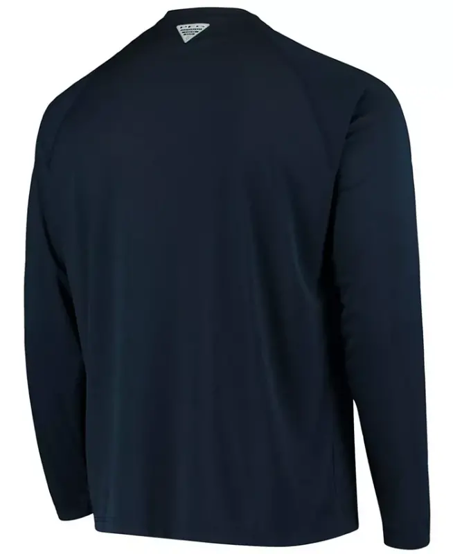 Men's PFG Navy West Virginia Mountaineers Terminal Tackle Omni-Shade Long Sleeve T-shirt - Navy - 3