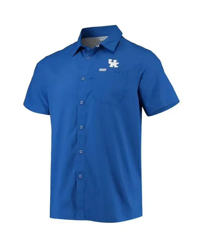 Men's PFG Royal Kentucky Wildcats Slack Tide Camp Button-Up Shirt - Royal - 3