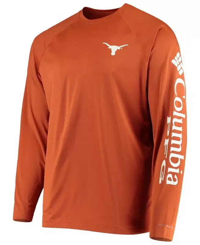 Men's PFG Burnt Orange Texas Longhorns Terminal Tackle Omni-Shade Long Sleeve T-shirt - Burnt Orange - 2