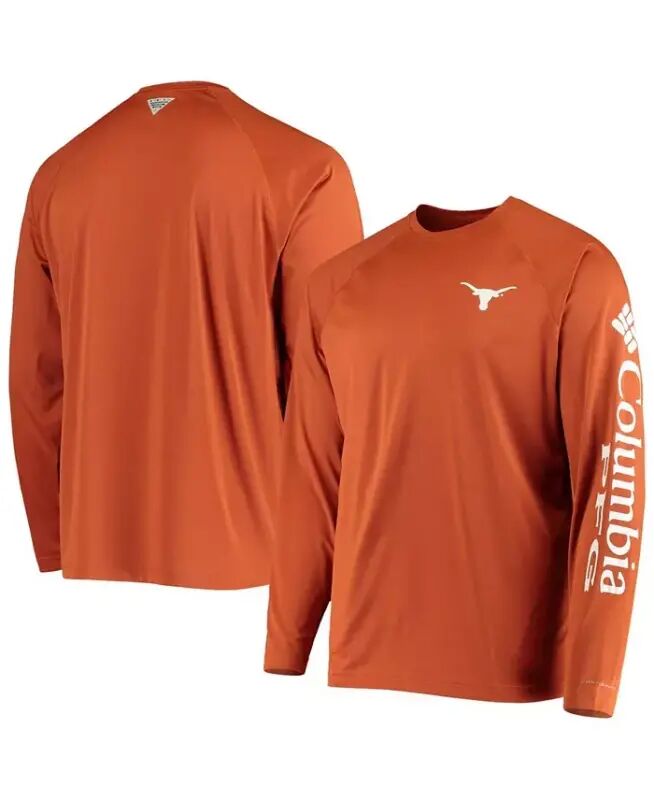 Men's PFG Burnt Orange Texas Longhorns Terminal Tackle Omni-Shade Long Sleeve T-shirt-Burnt Orange - COLUMBIA