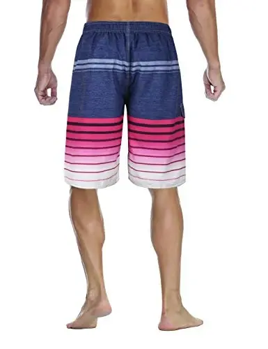 Nonwe Men's Beachwear Summer Holiday Swim Trunks Quick Dry Striped - 3