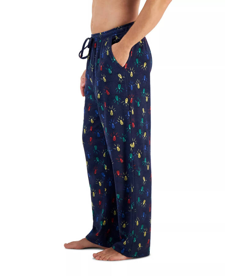 Erkek Polar Pijama Pantolonu, Modazone için Oluşturuldu, Navy Çizgili - 16