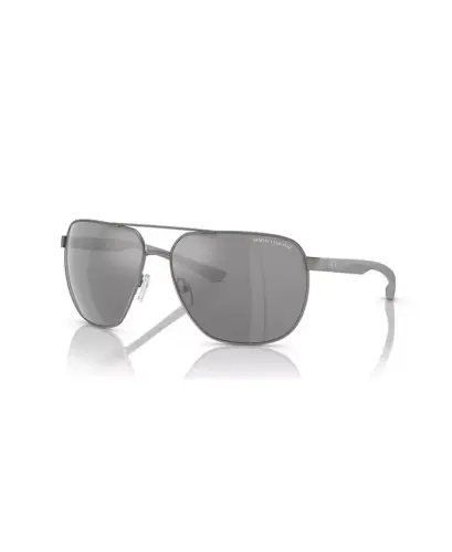 Men's Polarized Sunglasses, Mirror AX2047S - Matte Gunmetal - 1