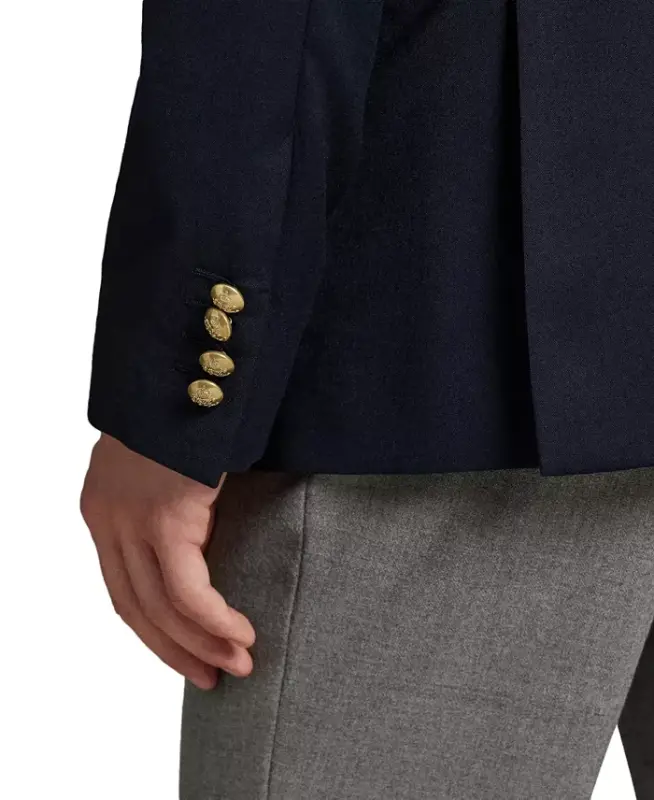 Men's Polo Modern Wool-Blend Gabardine Blazer - Navy - 5