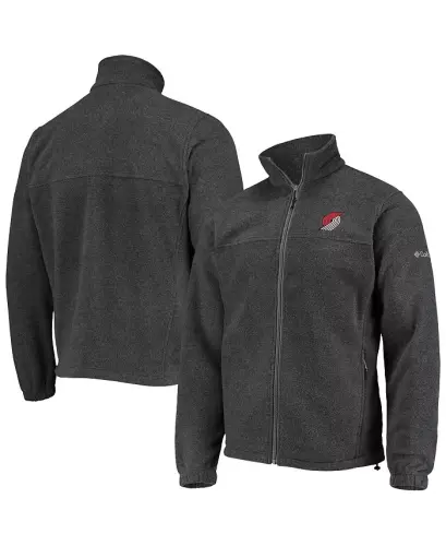 Men's Portland Trail Blazers Heathered Charcoal Flanker Full-Zip Jacket-Heathered Charcoal - COLUMBIA (1)