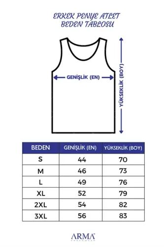 Erkek Premium %100 Pamuk Siyah Atlet 6'lı Özel Hediye Kutulu Damat Bohçası Çeyiz Seti - 6