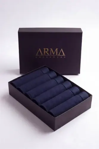 Erkek Premium Bambu Lacivert Boxer 6'lı Hediye Kutulu Damat Bohçası ve Çeyiz Seti - 1