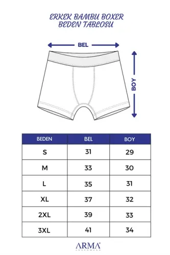 Erkek Premium Bambu Lacivert Boxer 6'lı Hediye Kutulu Damat Bohçası ve Çeyiz Seti - 5