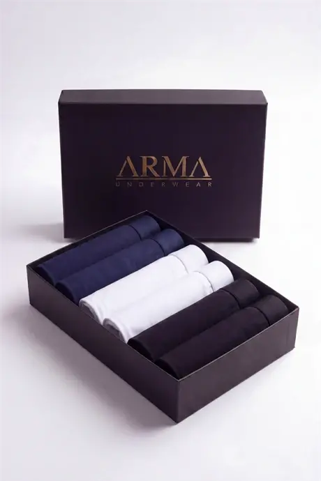 Erkek Premium Bambu Renkli Boxer 6'lı Hediye Kutulu Damat Bohçası ve Çeyiz Seti - 1