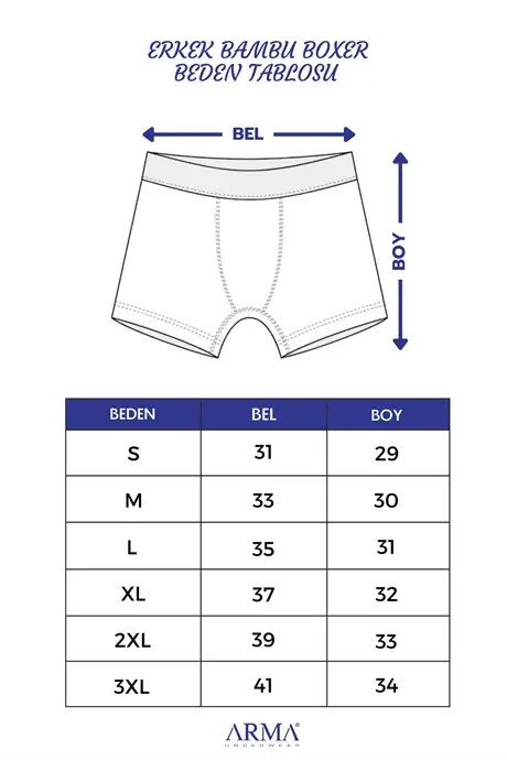 Erkek Premium Bambu Renkli Boxer 6'lı Hediye Kutulu Damat Bohçası ve Çeyiz Seti - 6