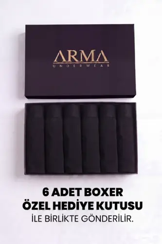 Erkek Premium Bambu Siyah Boxer 6'lı Hediye Kutulu Damat Bohçası ve Çeyiz Seti - BÜYÜKBEDENIZ (1)