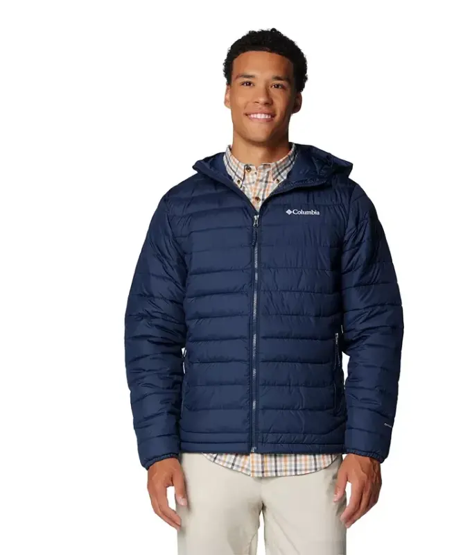 Men's Powder Lite II Hooded Jacket - Collegiate Navy - COLUMBIA