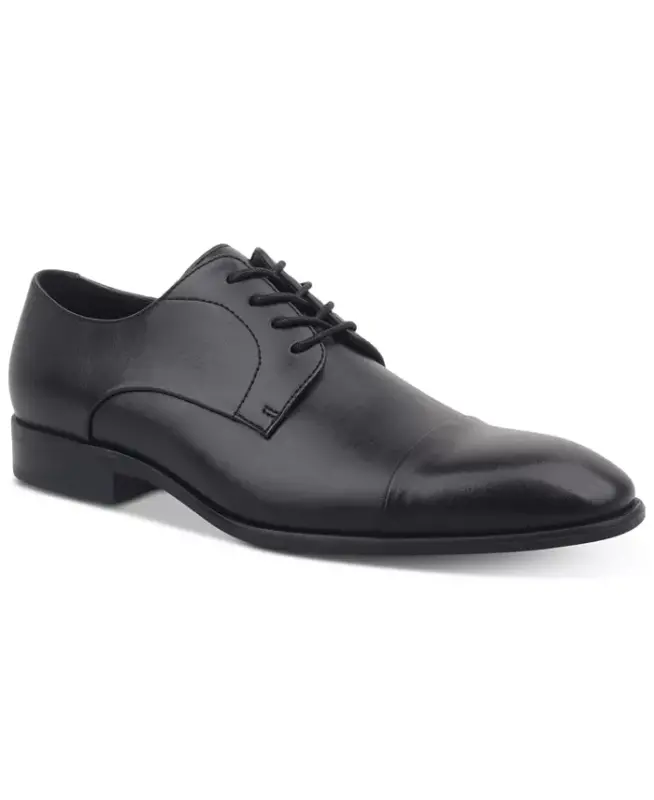 Men's Quinn Cap-Toe Oxford Dress Shoe, Created for Modazone - Black - ALFANI