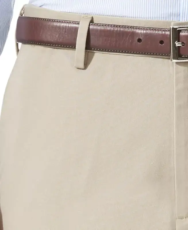 Men's Comfort Relaxed Fit Khaki Stretch Pants - British Khaki - 3