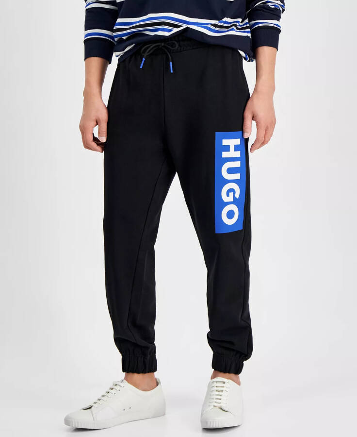 Erkek Rahat Fit Logo Baskılı Jogger Pantolon Siyah - 1