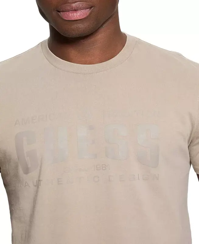 Men's Relaxed Fit Short Sleeve Crewneck Logo T-Shirt - Tan - 3