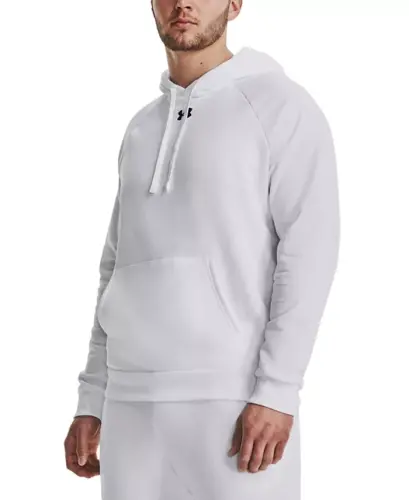 Men's Rival Logo Embroidered Fleece Hoodie - White 