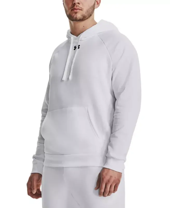 Men's Rival Logo Embroidered Fleece Hoodie - White - 1