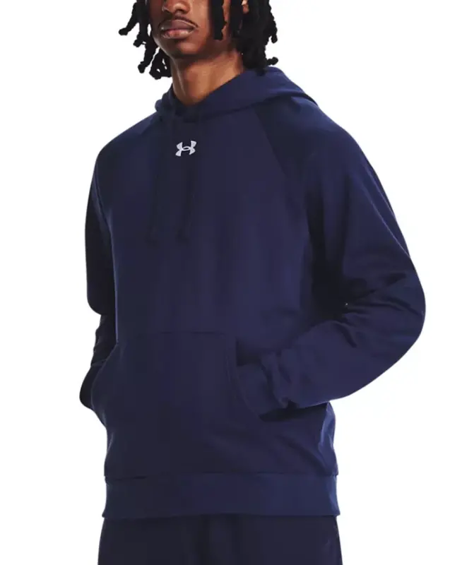 Men's Rival Logo Embroidered Fleece Hoodie - Navy - 1