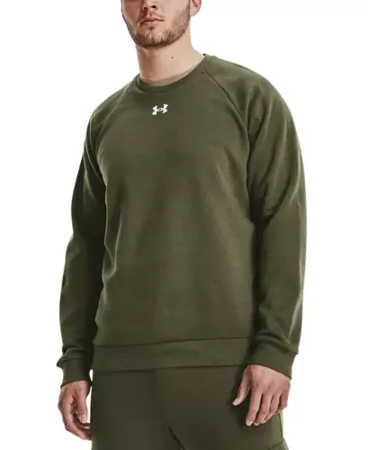 Men's Rival Fleece Crewneck Sweatshirt - Marine Od Green / White - 1