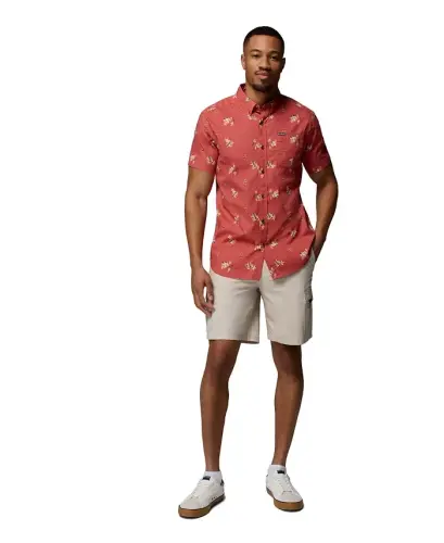 Men's Rapid Rivers Printed Shirt - Washed Red, Macaws - 4