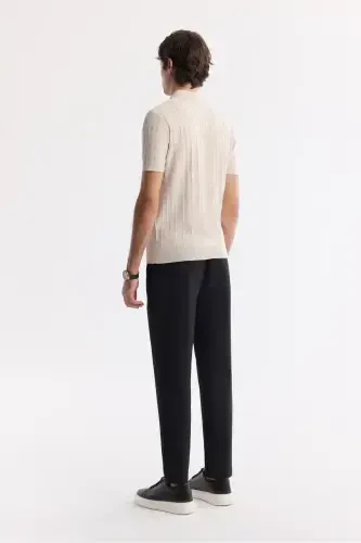 Erkek Bej Polo Yaka Rayon Triko Regular Fit T-Shirt A51Y5046-Bej - 4