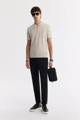 Erkek Bej Polo Yaka Rayon Triko Regular Fit T-Shirt A51Y5046-Bej - 7