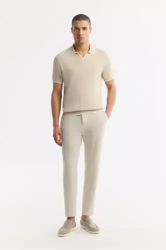 Erkek Bej Polo Yaka Rayon Triko Regular Fit T-Shirt A51Y5056 - 6