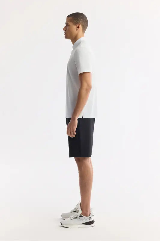 Erkek Beyaz Kıvrılmaz Polo Yaka Teknik Kumaş Regular Fit T-Shirt A51Y1155 - Beyaz - 3