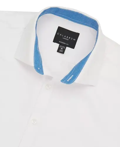 Men's Regular Fit Solid Wrinkle Free Performance Dress Shirt - White 